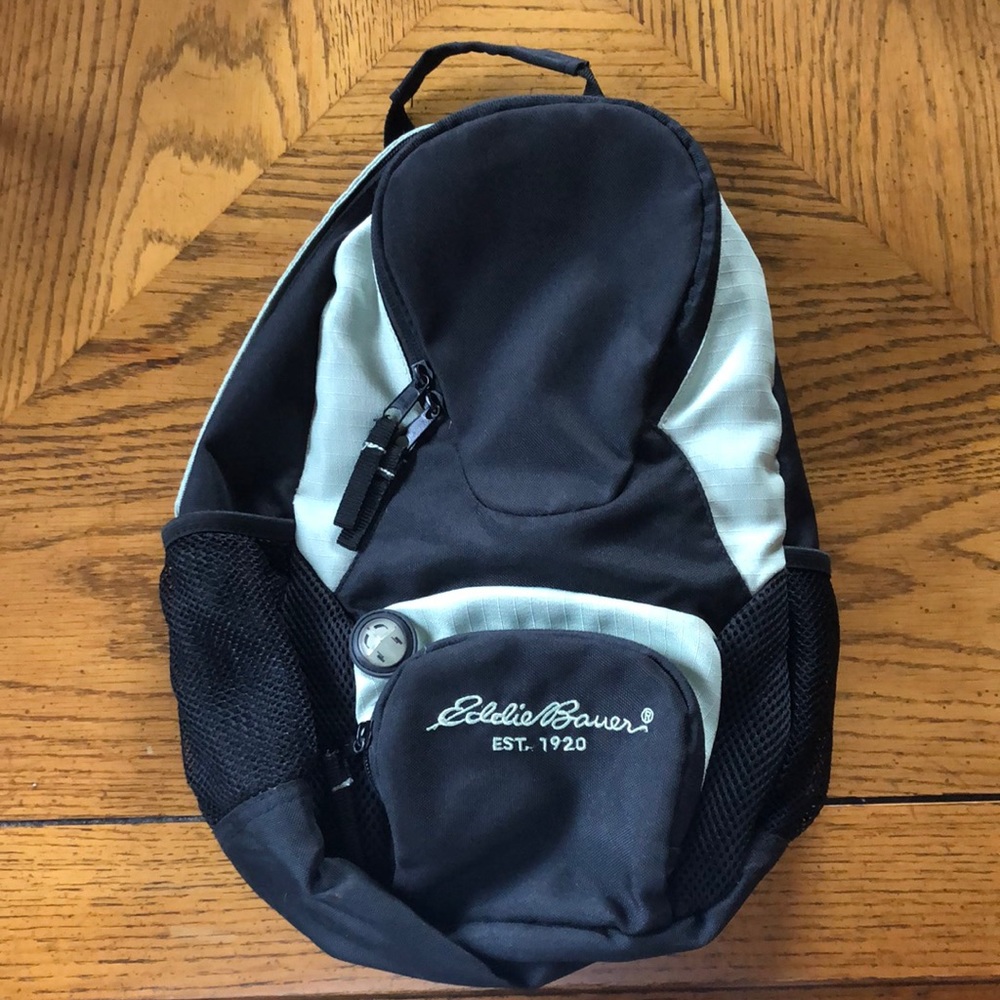 Eddie Bauer Black/Mint One Strap Backpack